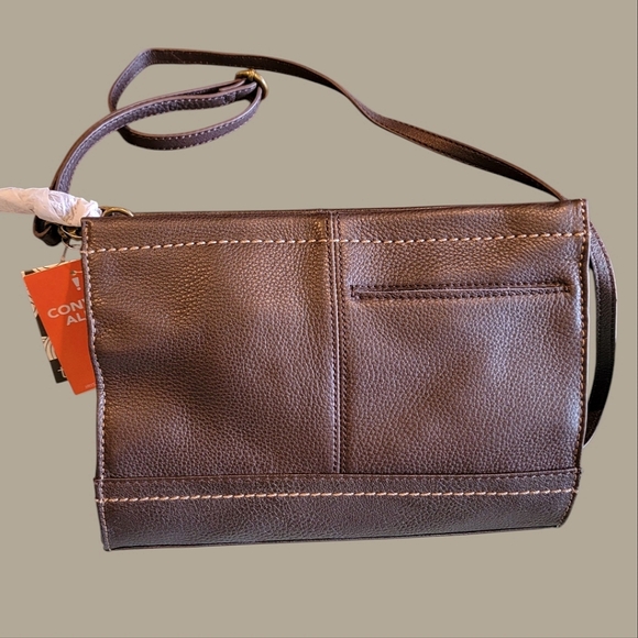 NWT The Sak Iris Demi Clutch Convertible Crossbody Shoulder Bag Brown Leather - Picture 3 of 14